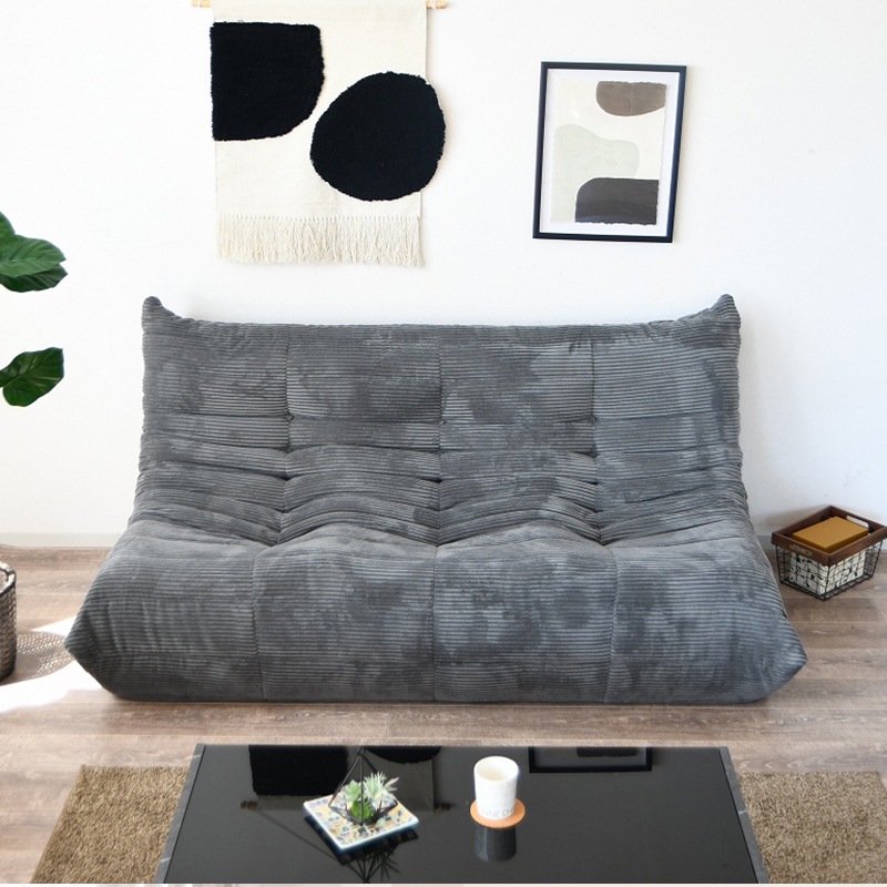 圧縮梱包2人掛け圧縮ソファ幅140cm コーデュロイ ローバック（1253）