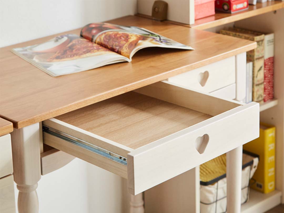 学習デスク 4点セット リリィ （セット内容：デスク／ワゴン／書棚