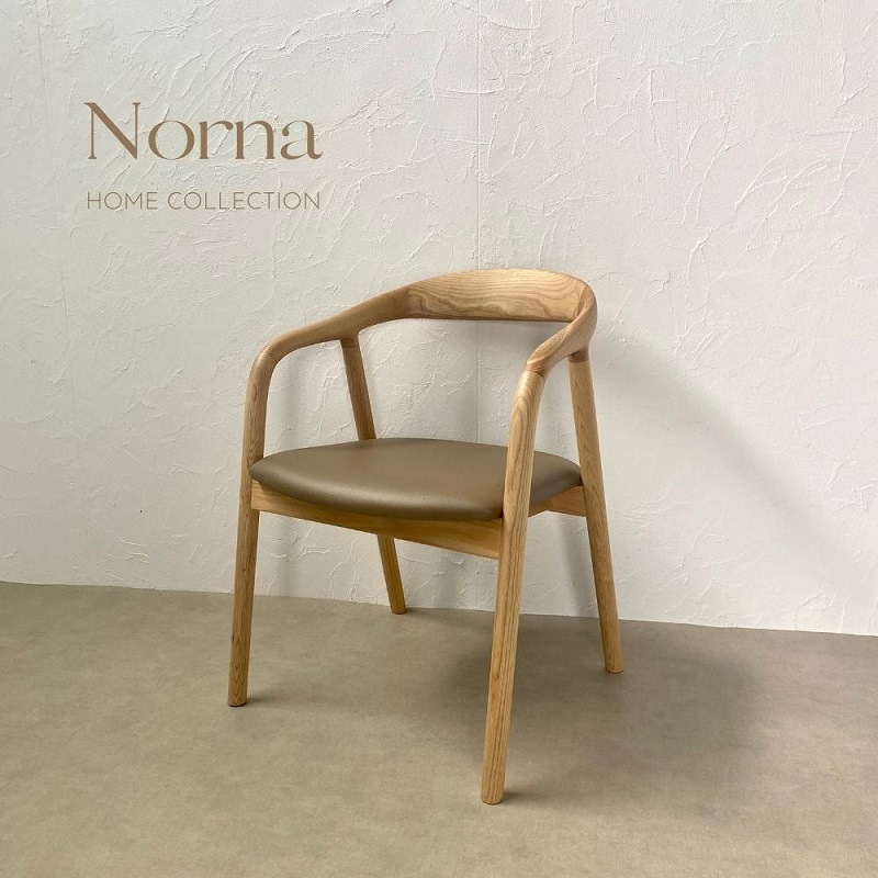 【新品未使用】河口家具製作所Nornaチェア Norna 】チェア 【ナチュラル・ホワイト】 | 店舗,株式会社河口家具