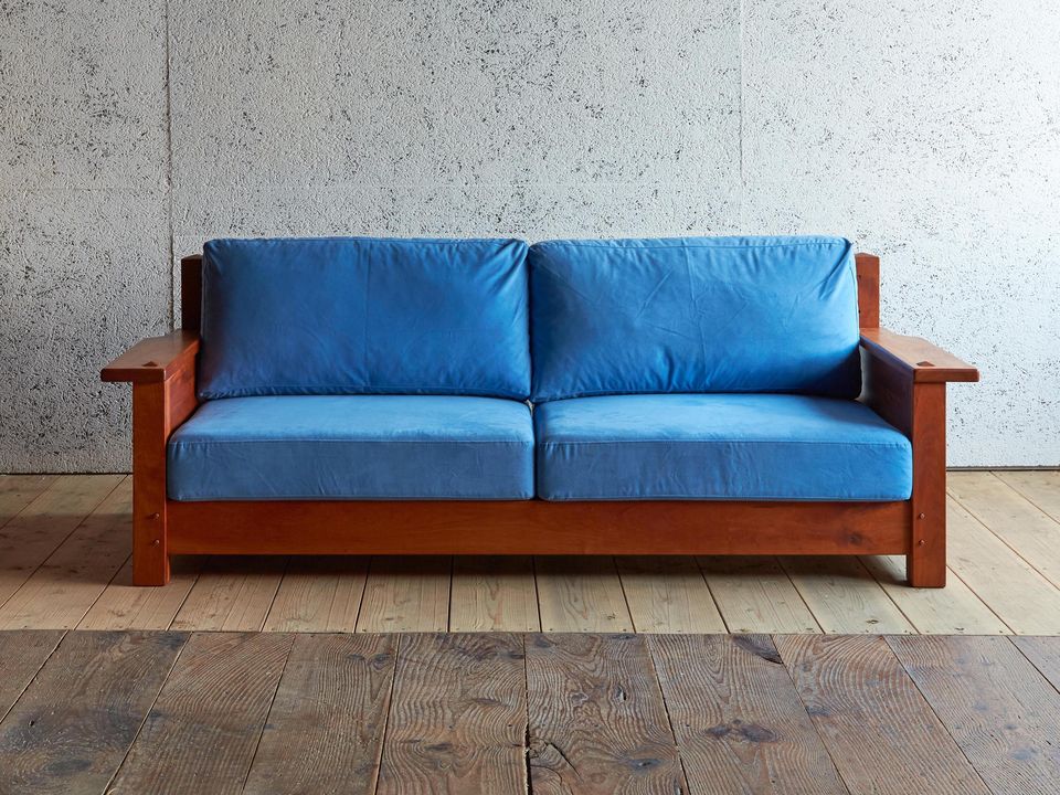 やまおさま専用 カーフソファ ソファ 天然木 2人掛け 幅145.5 奥行77 高さ82cm 山善 | 山善ビズコム