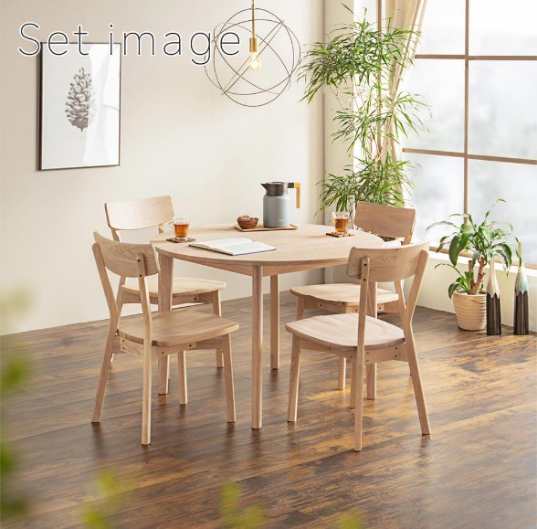 ダイニングセット 4人 北欧 5点セット 木 天然木 無垢 レンミッキ 丸