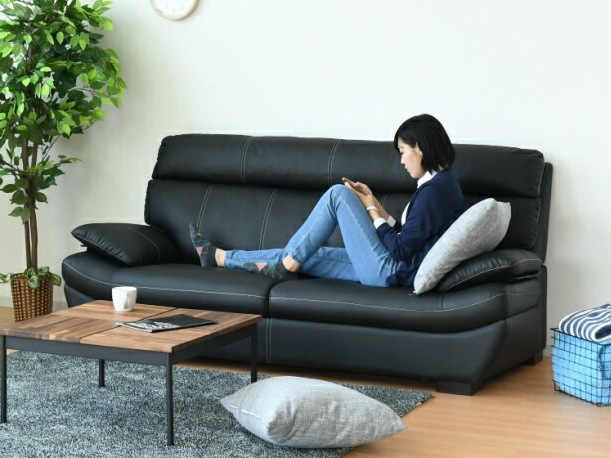 アサヒ木工 3人掛けソファ Panser キャメル 家具 C021 掛け心地