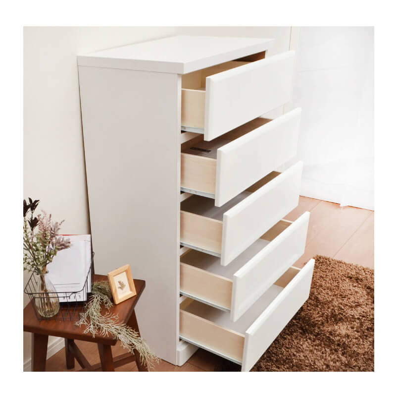 チェスト タンス 完成品 国産 ホワイト 白 幅 60 cm 5段 シンプル