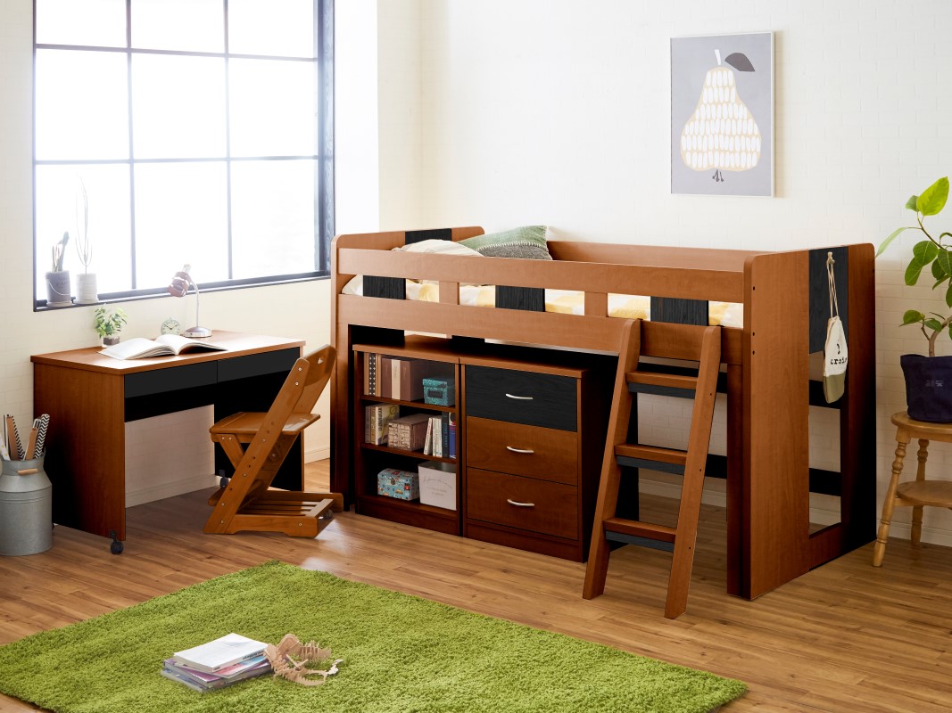 【北九州·福岡市限定】システムベッド　チェスト　デスク付き　木目調 これ一台で全てが揃う システムベッド ヴィーナス （ベッド