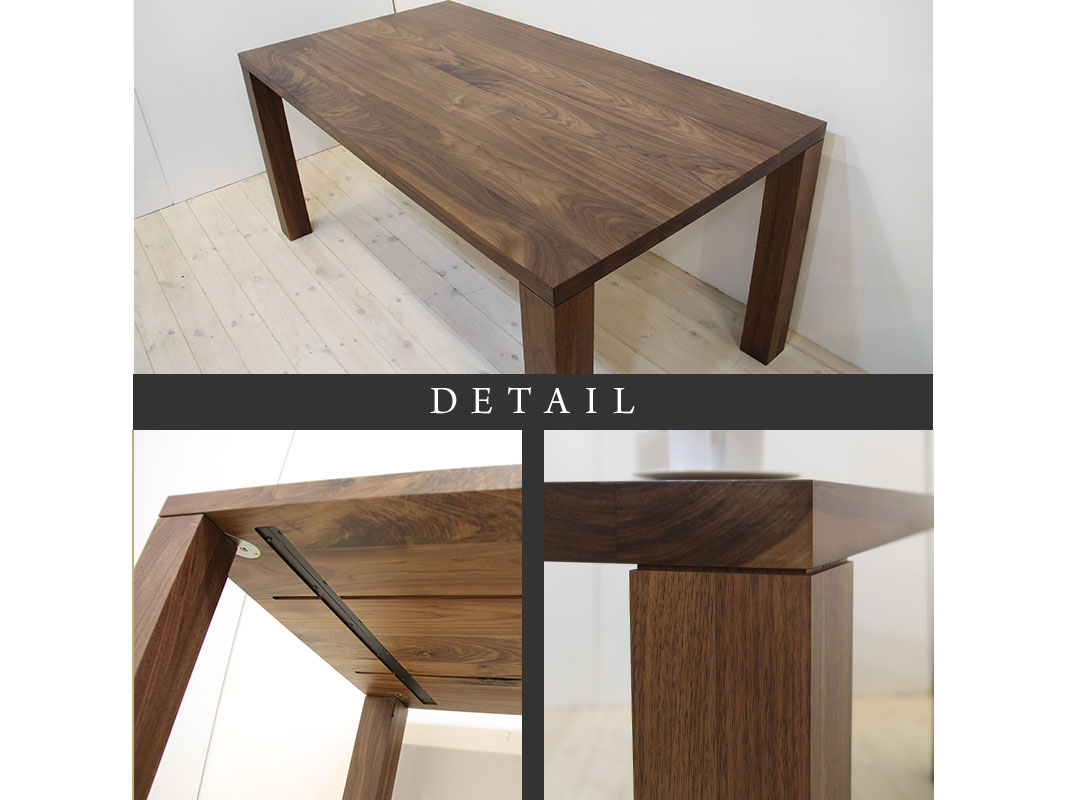 大川家具】凛 ダイニングテーブル 幅1650mm 奥行800mm ウォールナット