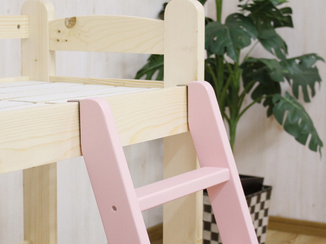 北欧パイン材を使用したベットベッド2段！ミニュチュアハシゴ付き