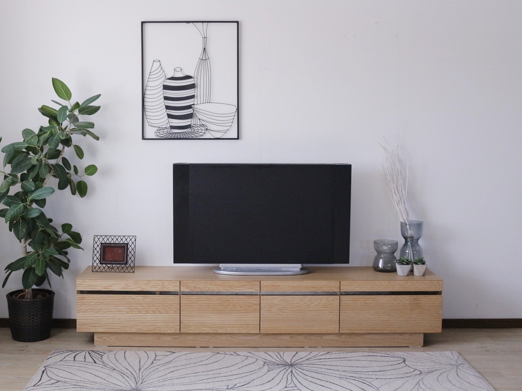 送料無料】 210cm 大型テレビ台 ローボード 扉付き テレビボード