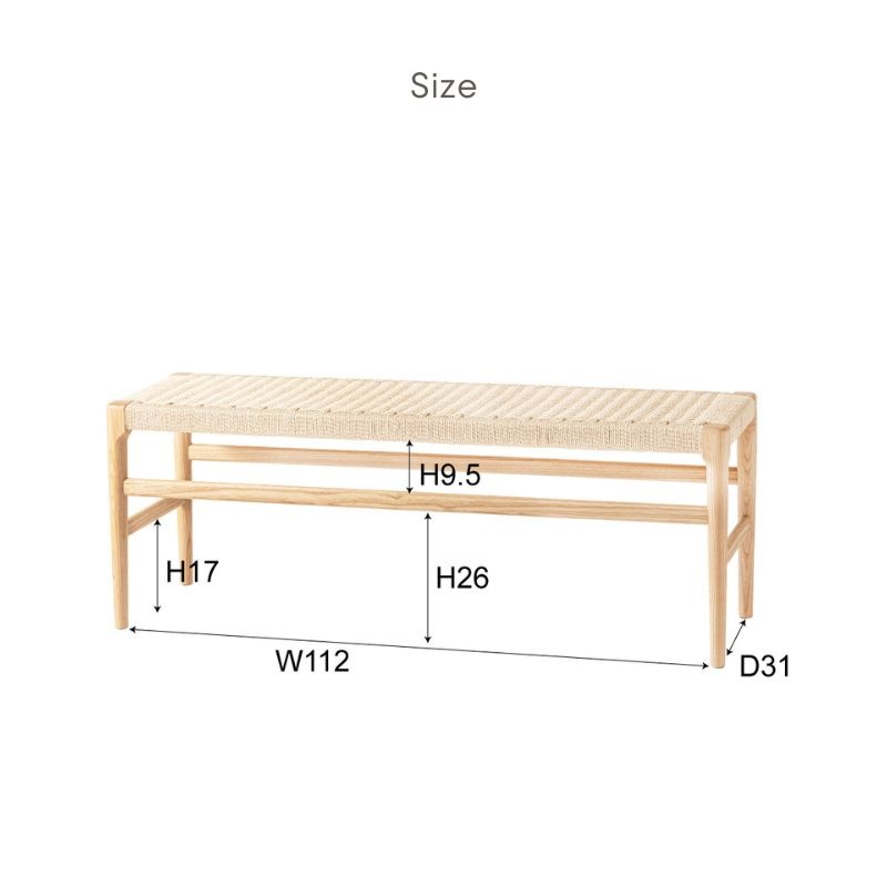 F7-136BK 】ペーパーコードベンチ | 店舗,株式会社河口家具製作所