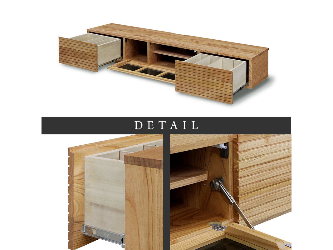 大川家具】無垢材テレビボード W1800「風雅／FUUGA」天然木 センダン