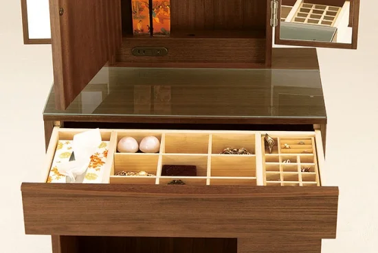 週末限定値下げ！大川家具 ドレッサー 鏡台 引き出し付き ウォルナット 週末限定値下げ！大川家具 ドレッサー 鏡台 引き出し付き