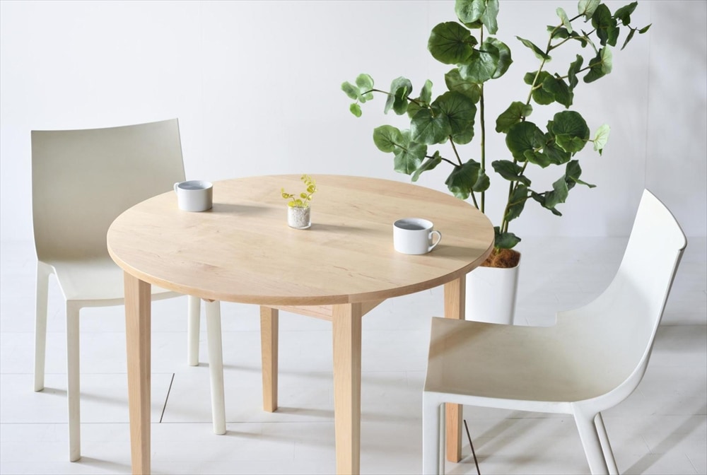 NEW　ラウンドテーブル　90φ ホワイトウォッシュ NEWラウンドテーブル90φWR-90 ホワイトウォッシュ（WW）折りたたみ式