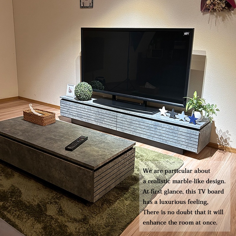 センターテーブル 115cm おしゃれ 石目調 大理石柄 リビングテーブル