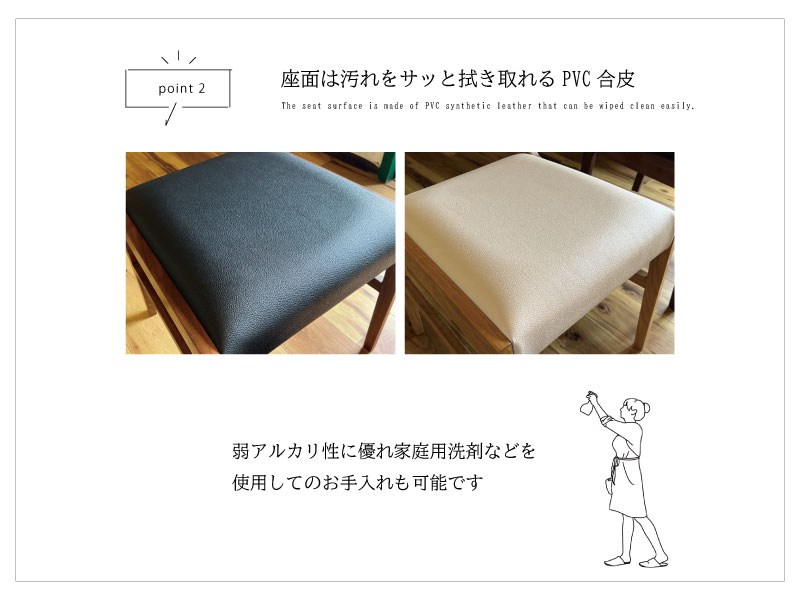 工房リペア品 ダイニングチェア ウォールナット無垢材 ファブリック 1 工房リペア品 ダイニングチェア ウォールナット無垢材