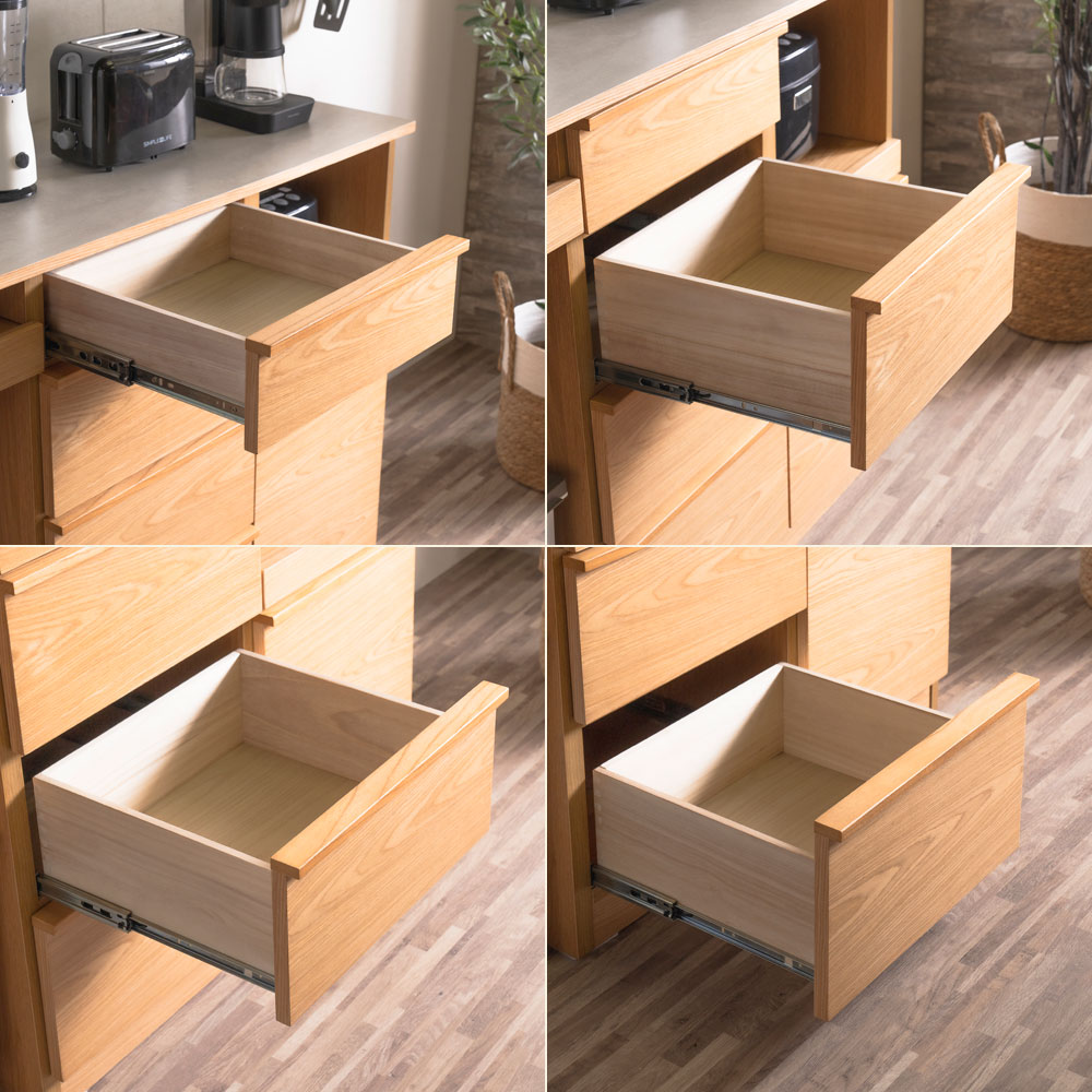 送料無料／ キッチンカウンター 大容量収納 ナチュラル 幅140 120 フル