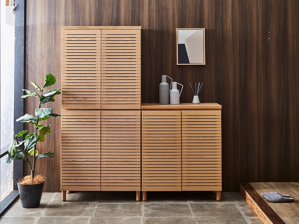 送料無料／ 幅80cm ハイタイプ シューズボックス 下駄箱 選べる2色