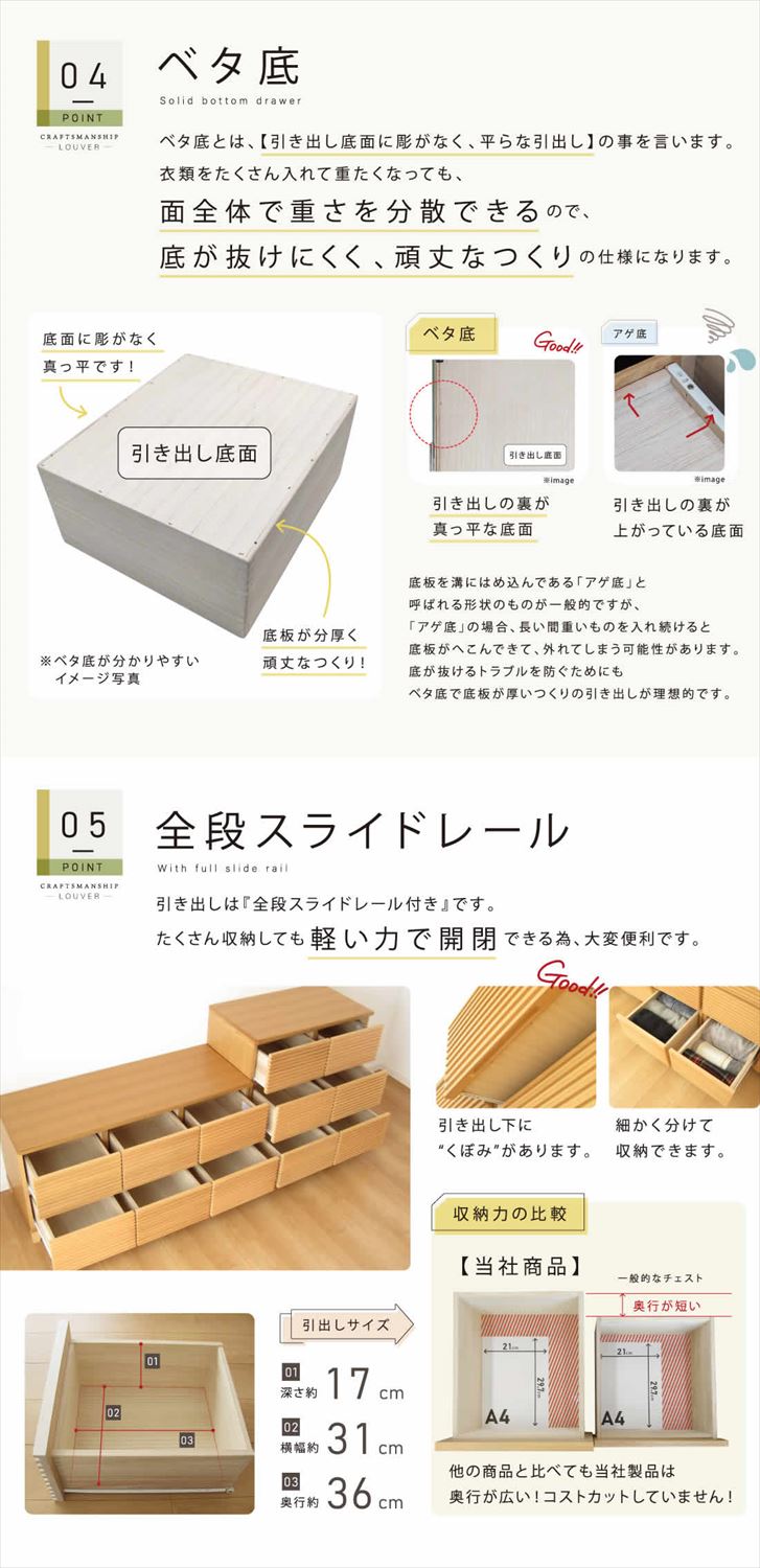 国産 日本製 完成品 天然木 チェスト 大容量 タンス タモ 大川