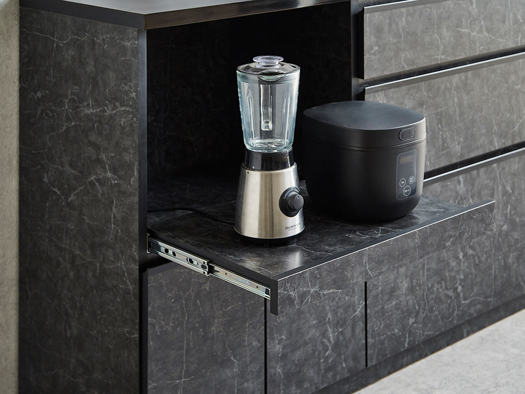 BLACK大理石調キッチンカウンター 幅120㎝/140㎝【大理石調キッチンカウンター】全2color＆2size