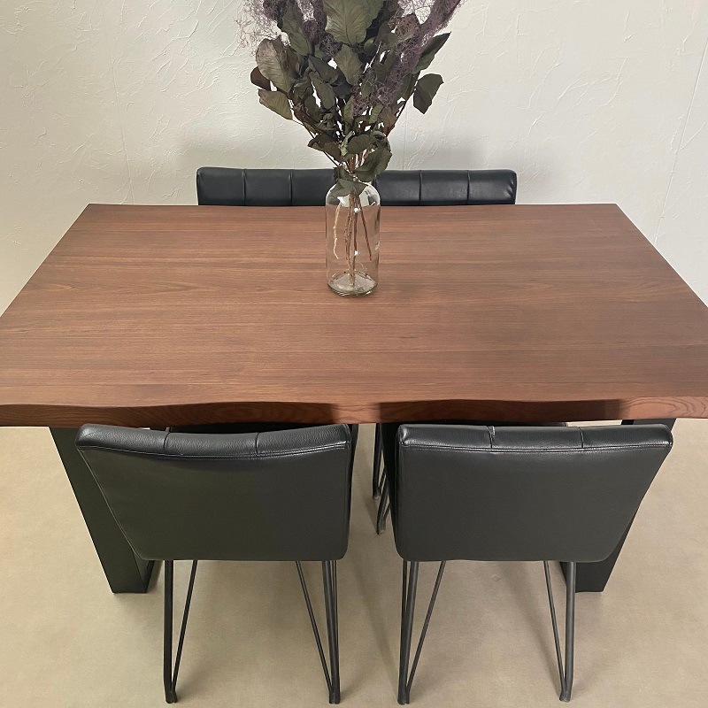 KT Tiida】ダイニングセット【160cm・テーブル：ウォルナット・チェア