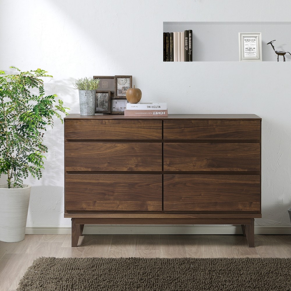 ウォールナット材チェスト3段 楽天市場】【組立設置対象】【公式】ウッドチェスト 3段 ワイド