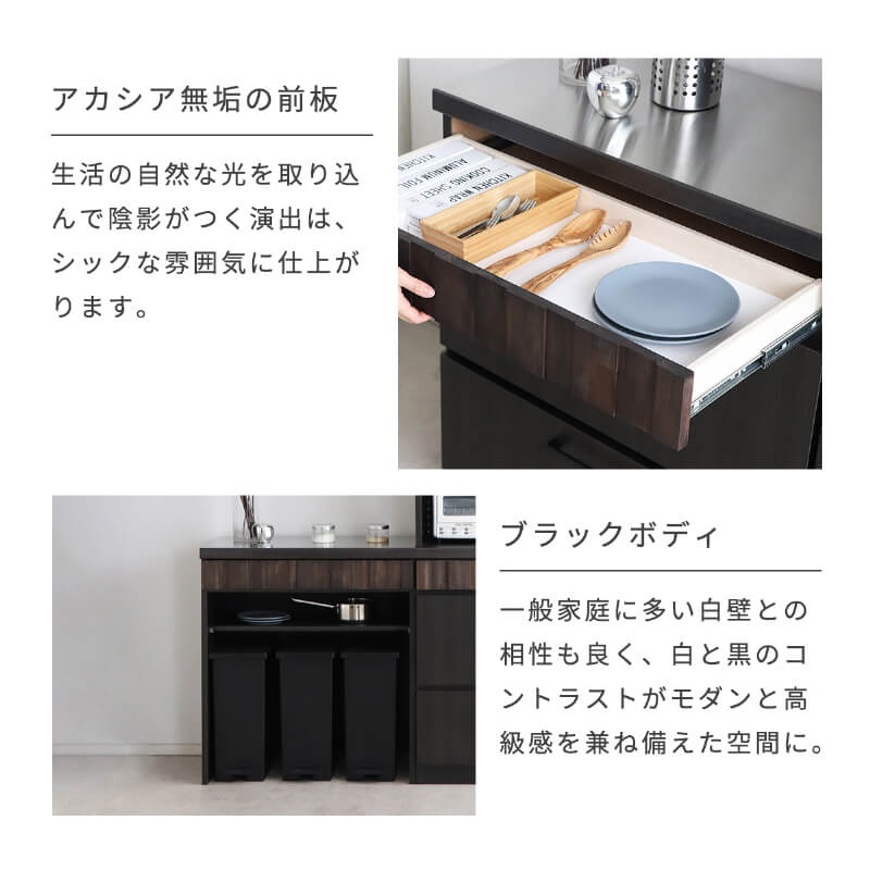 キッチンカウンター ダストボックス ゴミ箱収納 食器棚 ロータイプ