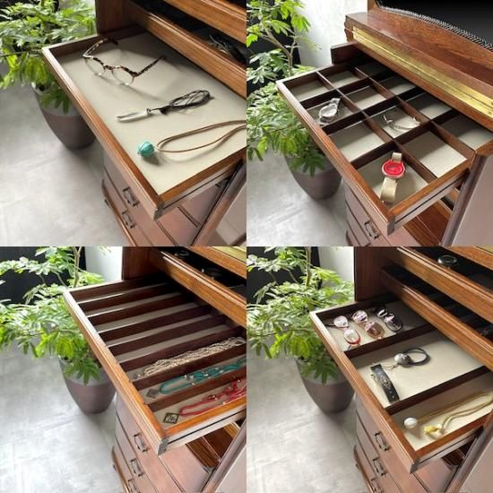 ジュエリーチェスト アンティーク 猫脚チェスト 宝飾品収納専用