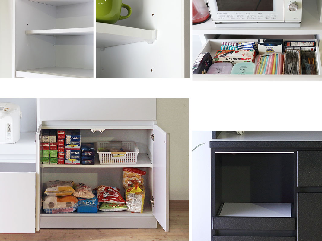 大川家具 食器棚 完成品 レンジボード ブラックパール ラメ 日本製 楽天市場】☆4時間限定クーポン+P3倍☆ 食器棚 完成品 大川家具