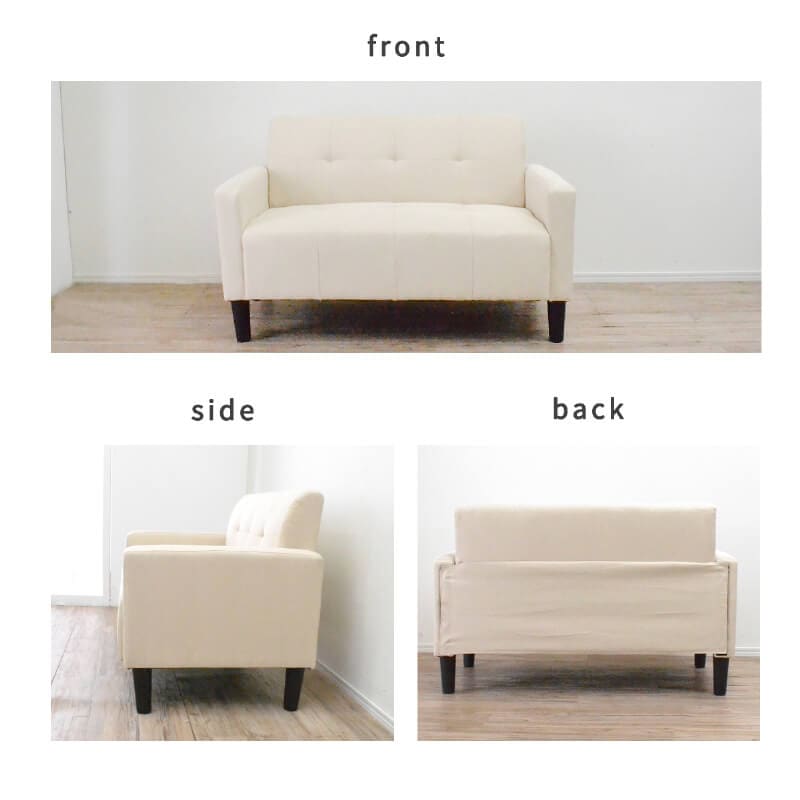 ソファー 2人掛け コンパクト ファブリック 布 ローソファ