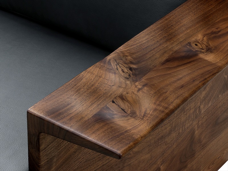 マルショウ オンダ ウォールナット 無垢材 本革 3Pソファ 3シーター モダン マルショウ オンダ ウォールナット 無垢材 本革 3Pソファ 3シーター