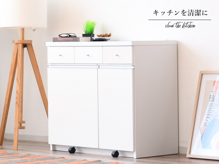 ゴミ箱収納カウンター ダストカウンター 幅90cm 2色対応
