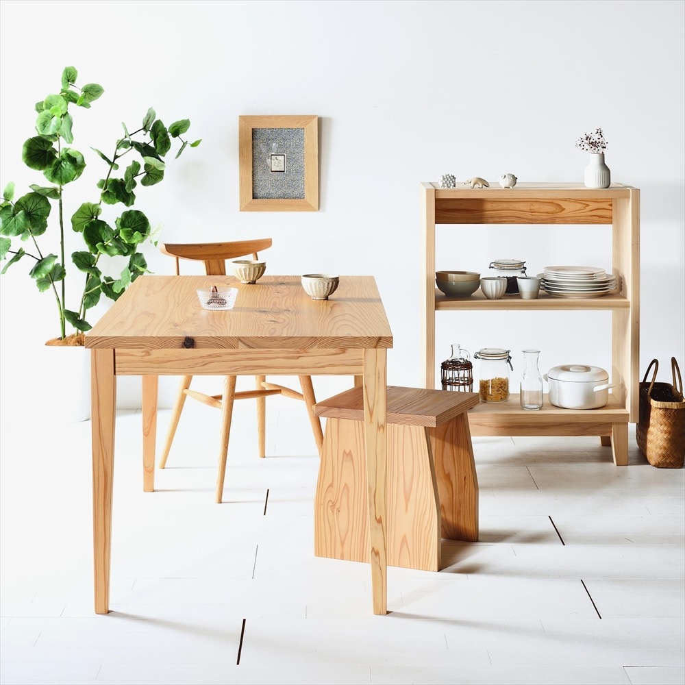 木の香ダイニングテーブル 120 テーパー脚 杉材 九州産杉 国産 無垢材