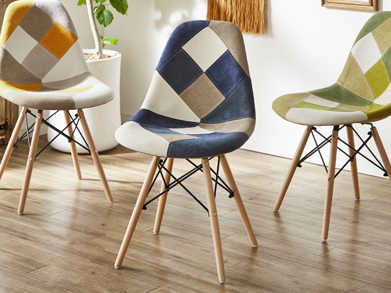 お部屋の雰囲気が明るくなるパッチワークシェルチェアー パッチワーク