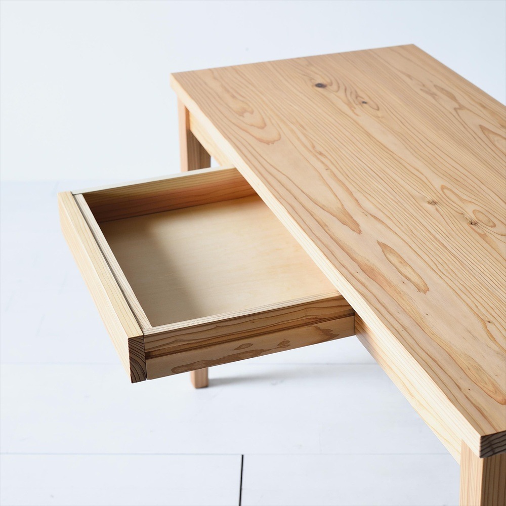 木の香デスク（引出しあり） 120 杉材 九州産杉 国産 無垢材 天然木
