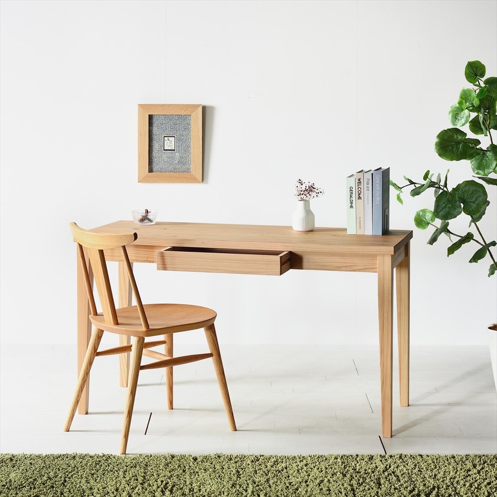 木の香デスク（引出しあり） 120 杉材 九州産杉 国産 無垢材 天然木