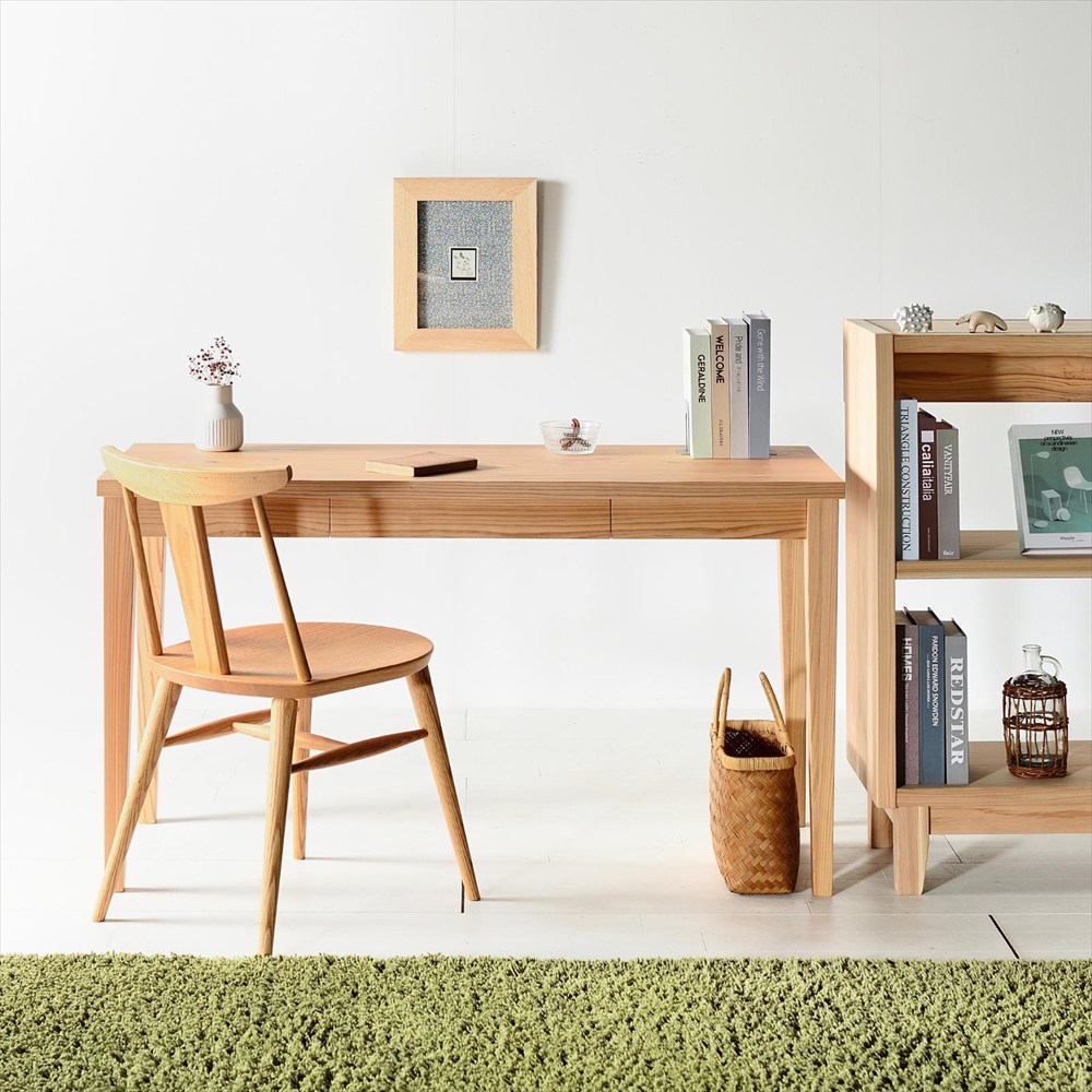 木の香デスク（引出しあり） 120 杉材 九州産杉 国産 無垢材 天然木