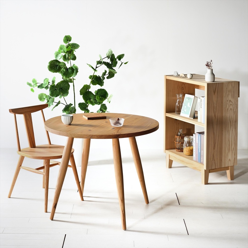 木の香ラウンドテーブル 85Φ 杉材 九州産杉 国産 無垢材 天然木 北欧