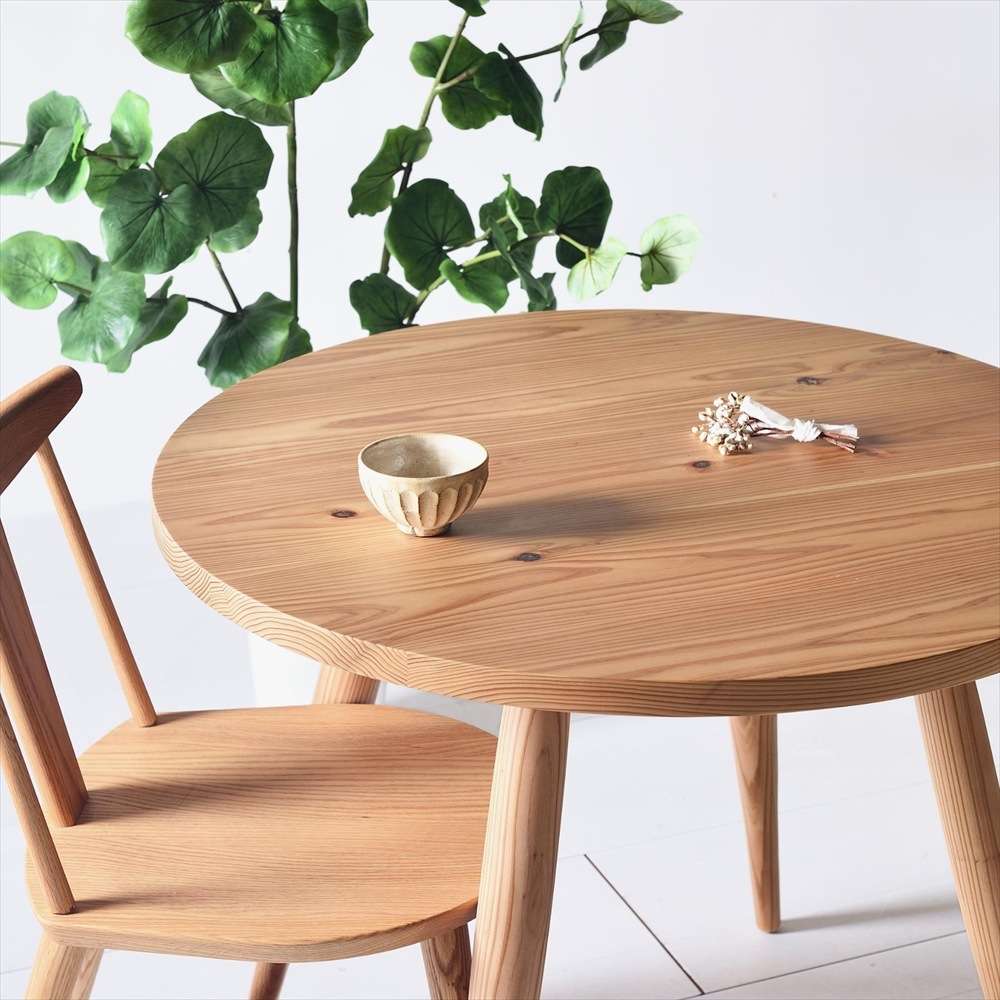木の香ラウンドテーブル 85Φ 杉材 九州産杉 国産 無垢材 天然木 北欧