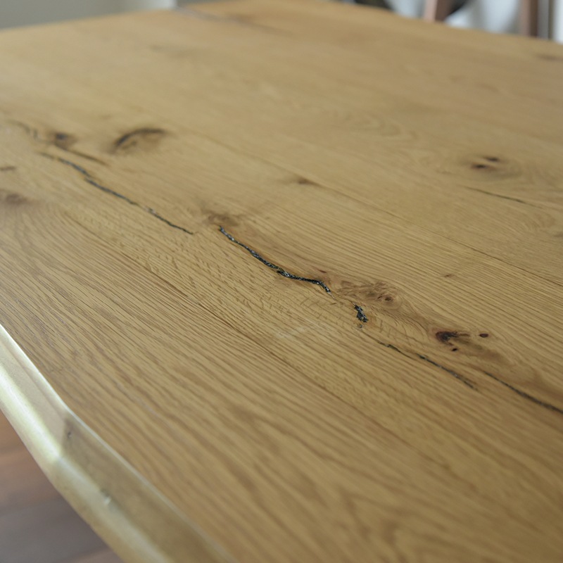 ダイニングテーブル 幅180 6人 木製 ツキ板 反り止め 4本脚 テーブル