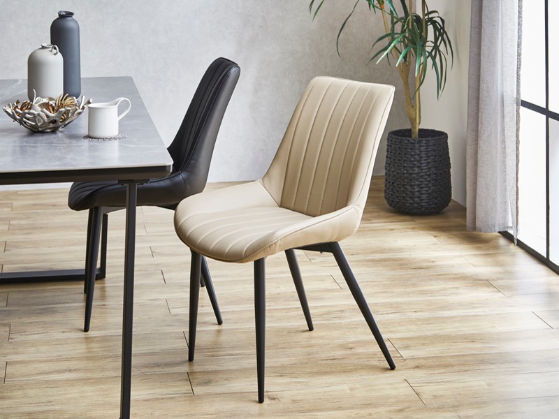 べびべび ダイニングチェア レザーパッドシートアクセントチェア モダンな