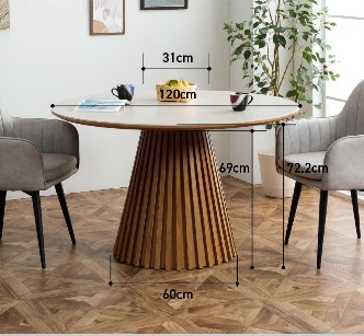 ダイニングセット 4人 当店オリジナル チェア4脚 セラミック天板 丸型