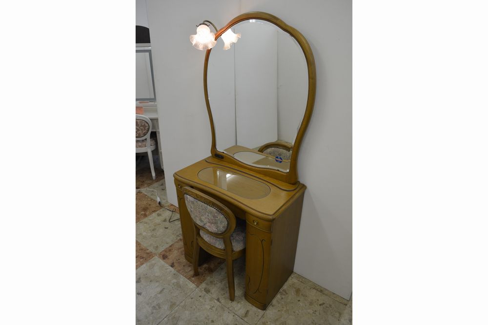 14一面エレガンス ナラ色 ドレッサー完成品 アンティーク