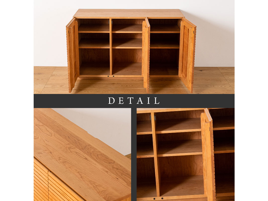 無垢の木製キャビネット 無垢の木製キャビネット 木製キャビネット 食器棚 チーク無垢材