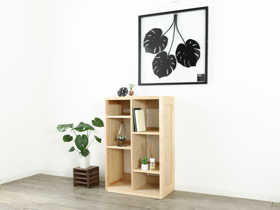 ファイン60 ブックシェルフ 2列1段 ウォールナット材 | 店舗,有限会社