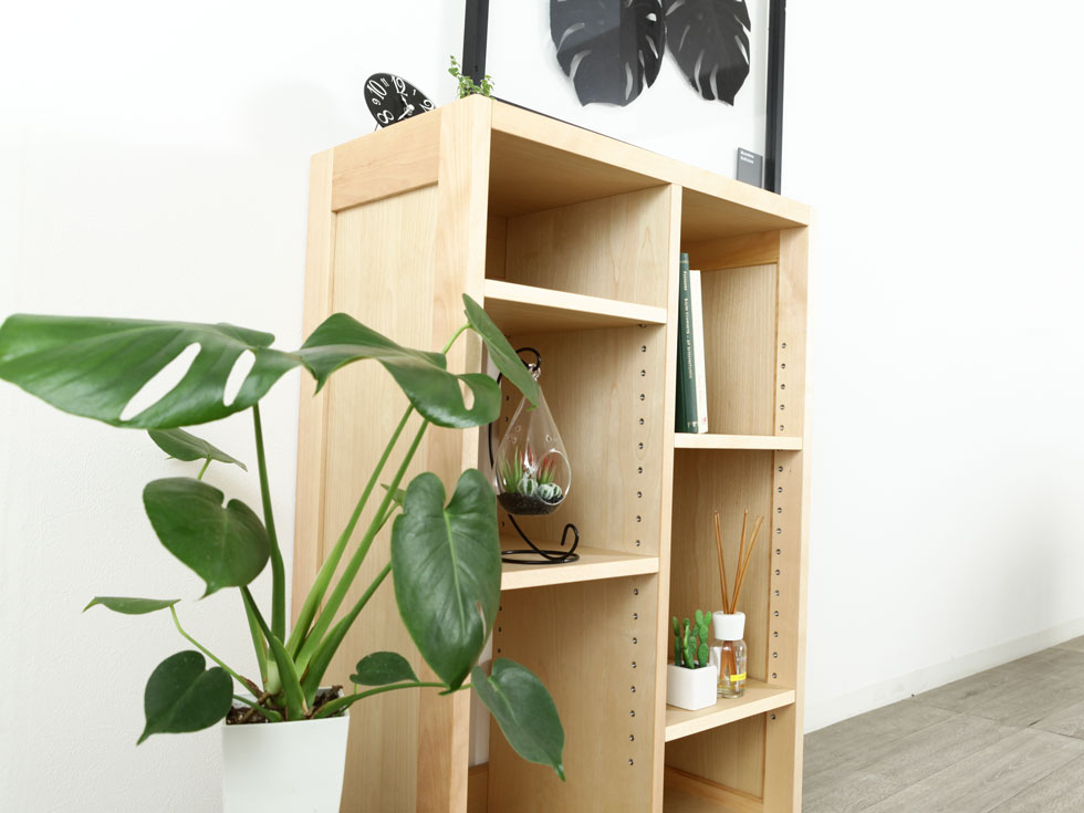 ファイン60 ブックシェルフ 2列1段 ウォールナット材 | 店舗,有限会社