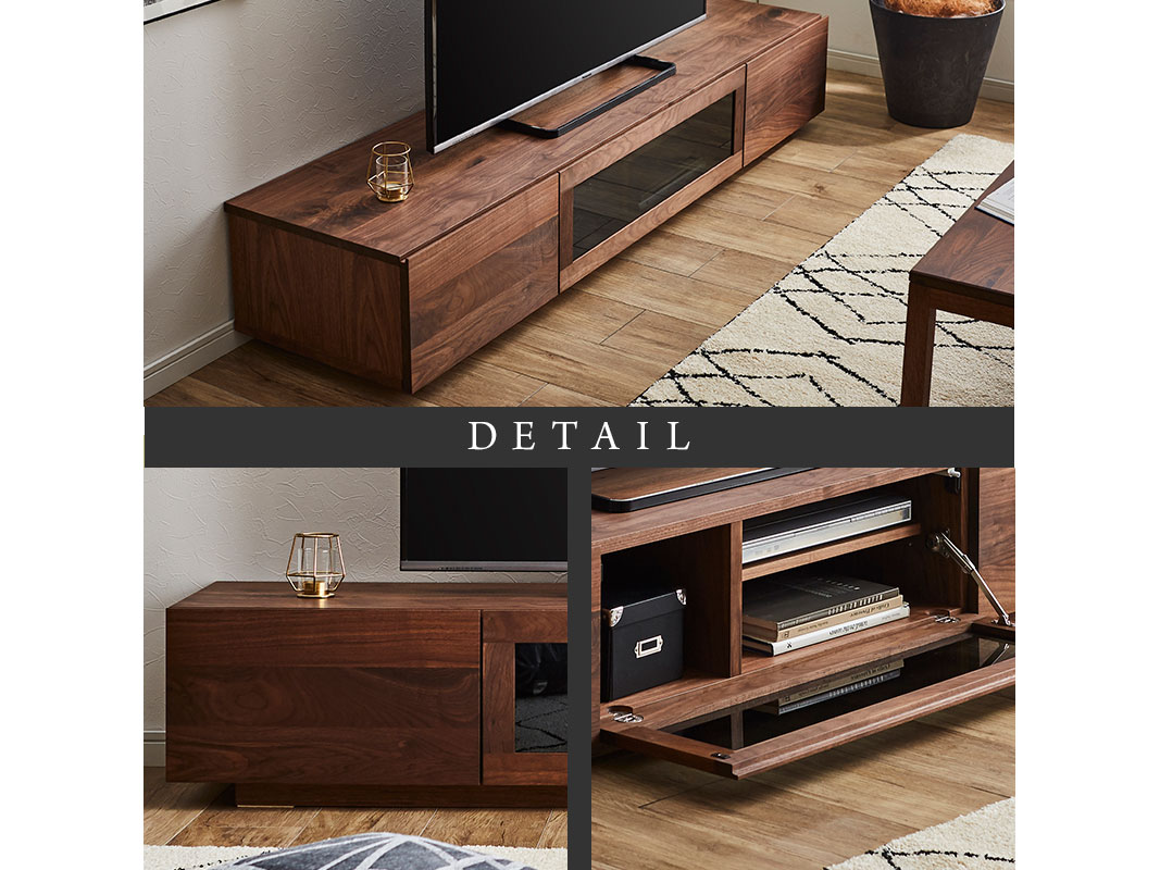 130  ウォールナット　テレビボード　無垢材　リビング　天然木 大川家具】無垢材 テレビボード 凛 ローボード 幅1800【設置付き