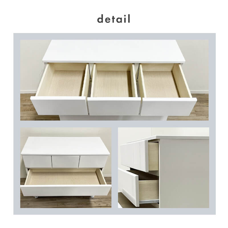 チェスト 完成品 白 木製 おしゃれ 幅90 キャスター付き 収納 衣類収納
