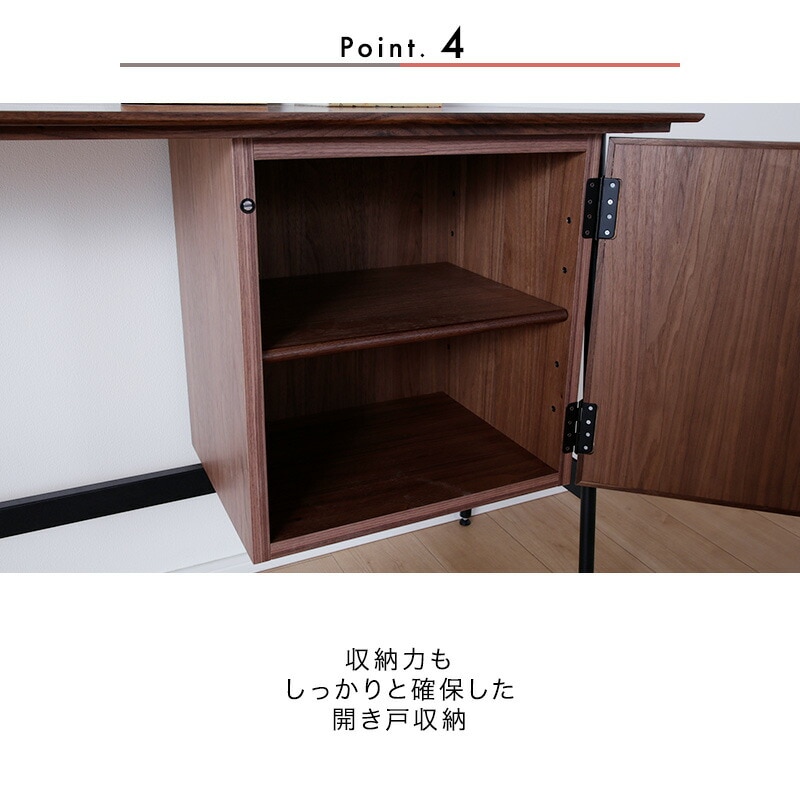 壁面収納 テレビ台 デスク付 国産 ウォールナット調 総額40万超