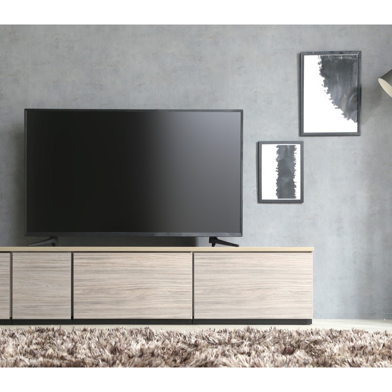 グレー テレビボード 3つの引き出し付き 大川家具】組み合わせタイプテレビボードセット 240cm幅 アネル