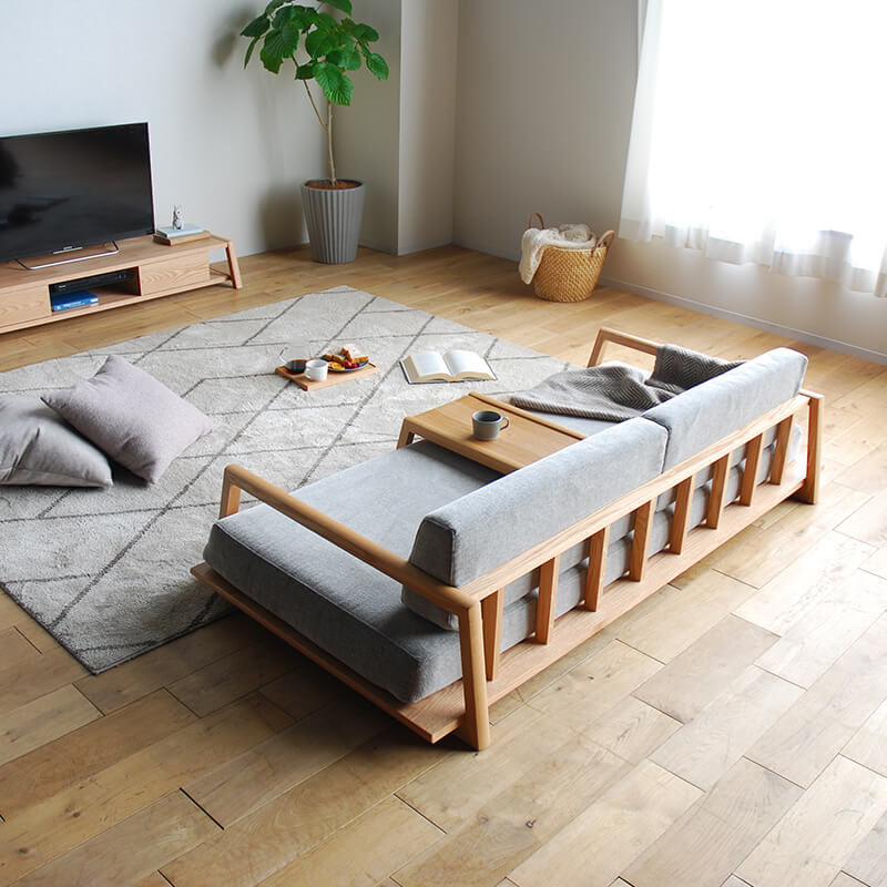 開梱設置無料]【大川家具】1人掛けローソファ 100cm幅 フロー 張地全44