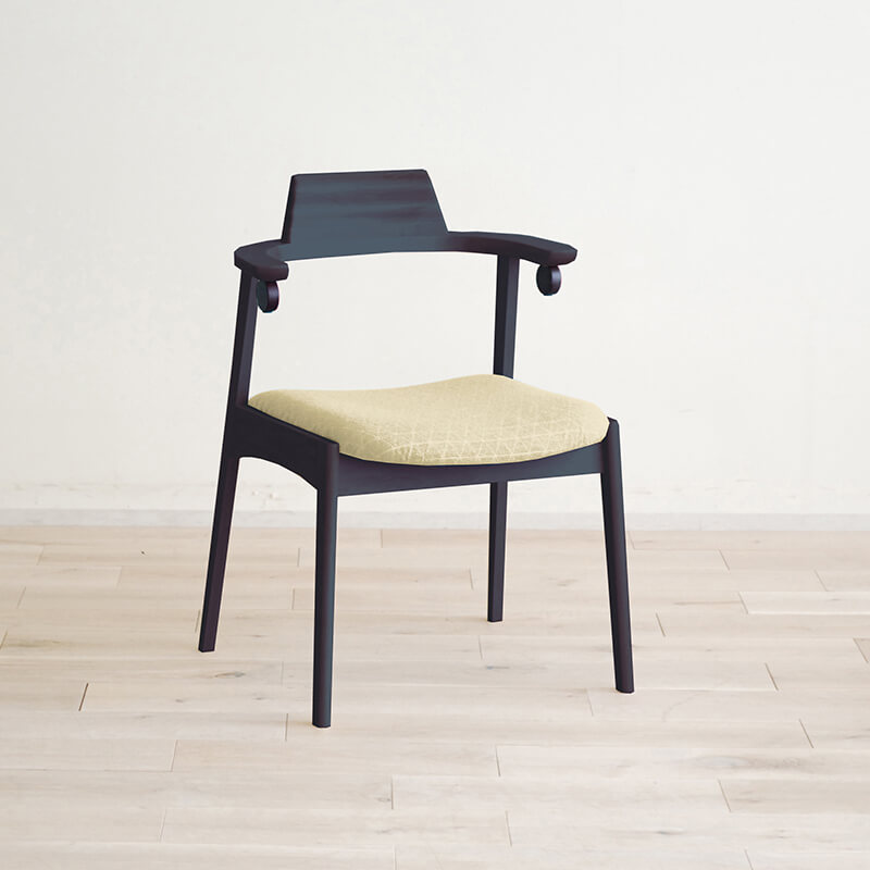 大川家具】ハーフアームダイニングチェア ミニョン 張地ランクA 張地全