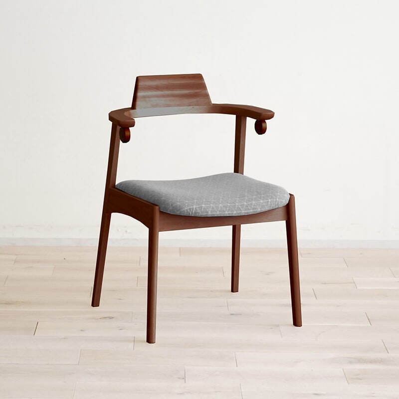 大川家具】ハーフアームダイニングチェア ミニョン 張地ランクL 張地全